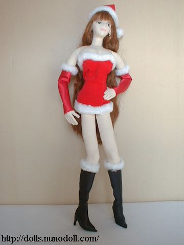 Girl in Santa Claus costume