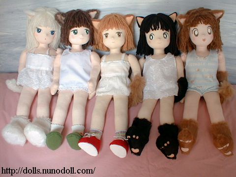 Nekomimi dolls in underwear