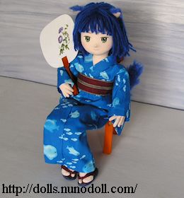 Nekomimi doll in yukata