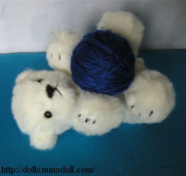 White bear with a ball