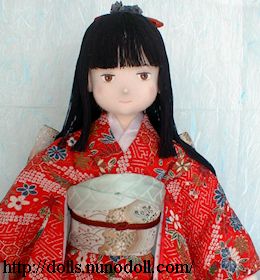 Girl in red kimono