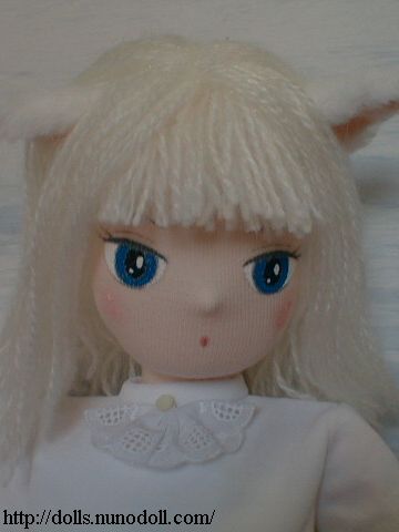 White nekomimi girl doll