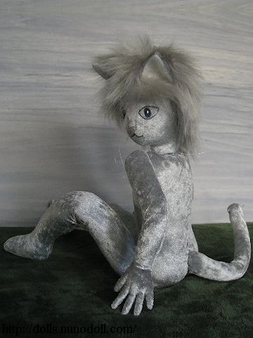Silver cat sitting